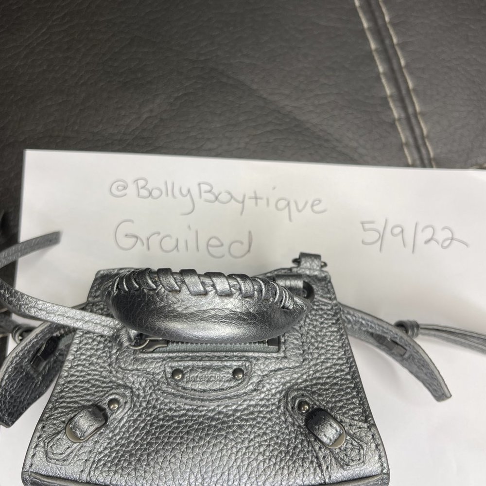 Balenciaga Nano Sized Crossbody NeoClassic Mini Bag Silver - Like New - Picture 13 of 13